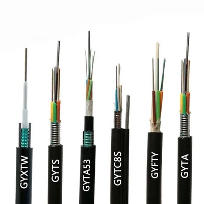 FRP Loose Tube Fiber Optic Cable 12 Core GYFTY PE / LSZH Fiber Optic Cable