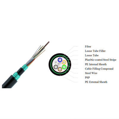 48 Cores Armored Fiber Optic Cable GYTS53 Direct Buried Stranded Loose Tube Armored Cable