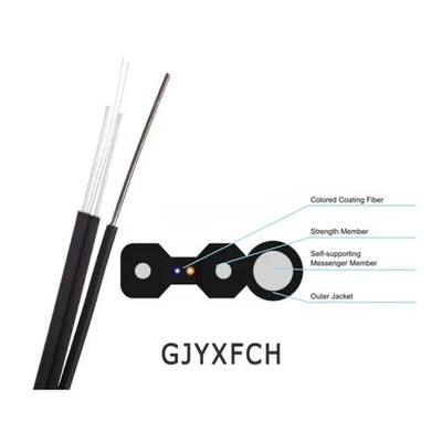 LSZH Jacket FTTH Drop Cable with Messenger Wire 2 Core G657A1