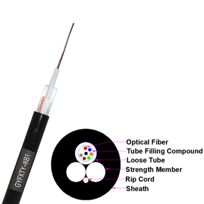 Aerial GYFXTY Non Metallic Fiber Optic Cable 4 Core PE Jacket G652D Fiber Cable