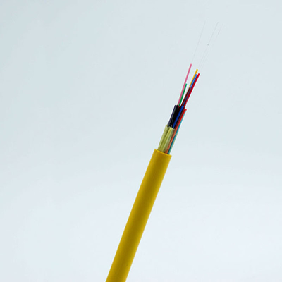 GJFJV Optical Fiber Cable 12 Core Tight Buffered Fiber Optic Cable Yellow