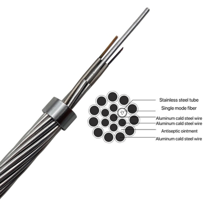 36 Core Fiber Optic Cable OPGW Self Supporting Communication Cable Replacement Aerial Ground Wire