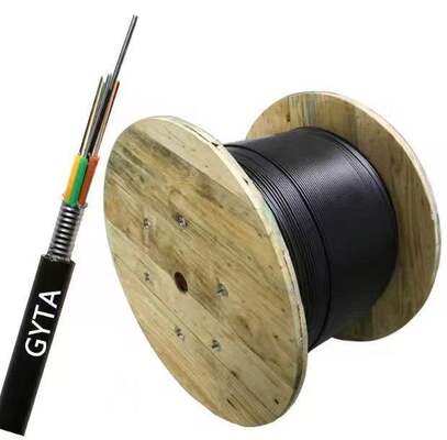 GYTA Single Mode Fiber Optic Cable G652D 4/12/24/48/96/144/288 Core Aluminum Armored Outdoor Aerial Duct Optical Communication Cable CE ISO ROHS Factory Price