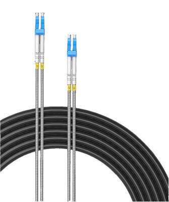 Tactical Armored Field Fiber Optic Cable with Portable Cable Reel, 2/4/6/8/12 Core LC SC Waterproof Connector, TPU Jacket Stainless Steel Spiral Armored Field Deployable Optical Cable