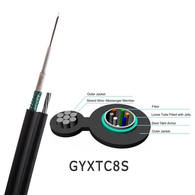 GYXTC8S Outdoor Fiber Optic Cable Central Tube Self Support Armored Aerial cable