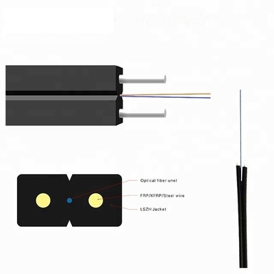 Butterfly Shaped FTTH Fiber Optic Cable 2 Core 4 Core Optical Fiber Cable Single Mode