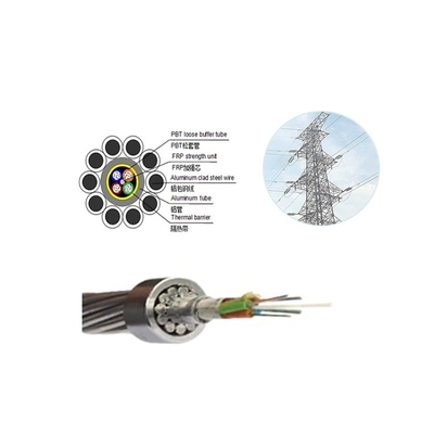 48 Core ACS Armoured Fiber Optic Cable OPGW Optical Fiber Composite Overhead Ground Wire
