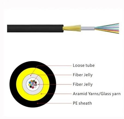 Outdoor ADSS Cable 24 Core - 144 Core Single Sheath Fiber Optic Cable ADSS With PE/AT Jacket
