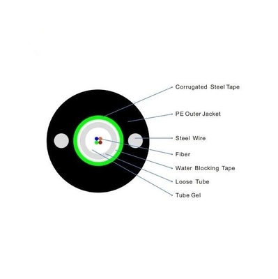 Central UniTube Fiber Cable Single Mode Corrugated Steel Armor Duct Aerial GYXTW Fiber Cable
