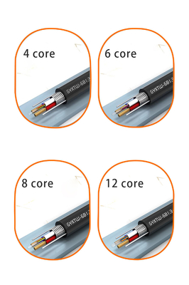 4 6 8 12 Core Photoelectric Composite Fiber Cable FTTH Outdoor Waterproof Armored GYXTW