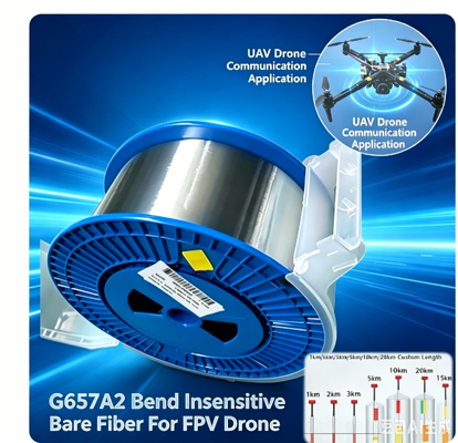 Hot Sale Bare G657A2 Fiber Optic 0.2mm 0.25mm 0.27mm Communication 50.4KM Spool Optical Fiber Single Mode