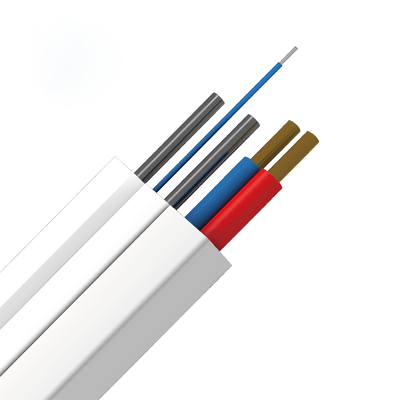 G657A1/G657A2 2 Core Optical Fiber Drop Cable Integrated With Two Copper Conductors For FTTH & Monitoring System