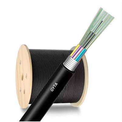 GYTA Single Mode Fiber Optic Cable G652D 4/12/24/48/96/144/288 Core Aluminum Armored Outdoor Aerial Duct Optical Communication Cable CE ISO ROHS Factory Price