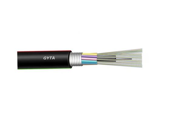 GYTA Single Mode Fiber Optic Cable G652D 4/12/24/48/96/144/288 Core Aluminum Armored Outdoor Aerial Duct Optical Communication Cable CE ISO ROHS Factory Price